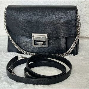 Givenchy GV3 Black with Chain Strap Leather Shoulder Bag